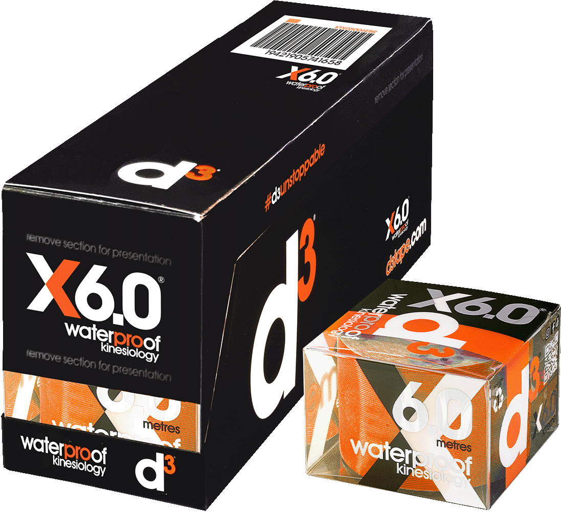 d3 X6.0 Waterproof Kinesiology Tape | 50mm x 6m