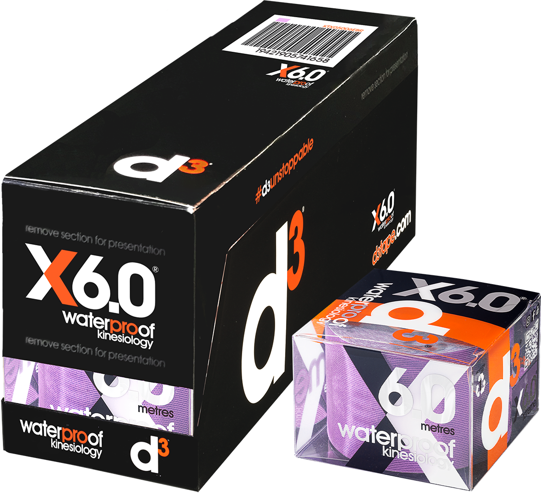 d3 X6.0 Waterproof Kinesiology Tape | 50mm x 6m