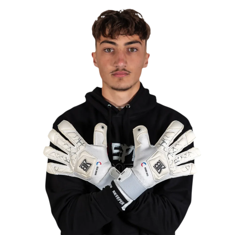 Bkeeper NAOS #25 White Goalkeeper Gloves (Adult)
