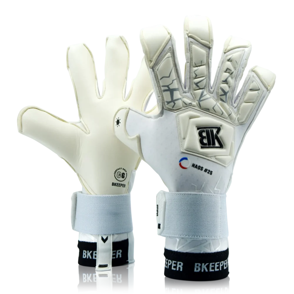 Bkeeper NAOS #25 White Goalkeeper Gloves (Adult)