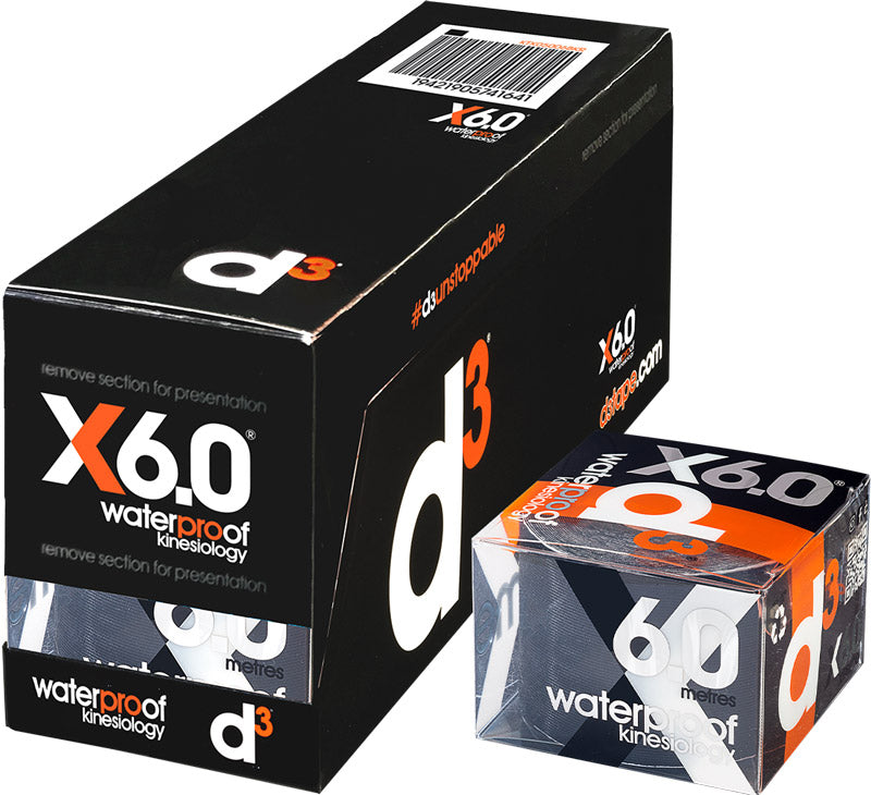 d3 X6.0 Waterproof Kinesiology Tape | 50mm x 6m