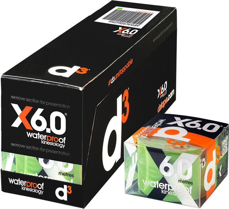 d3 X6.0 Waterproof Kinesiology Tape | 50mm x 6m