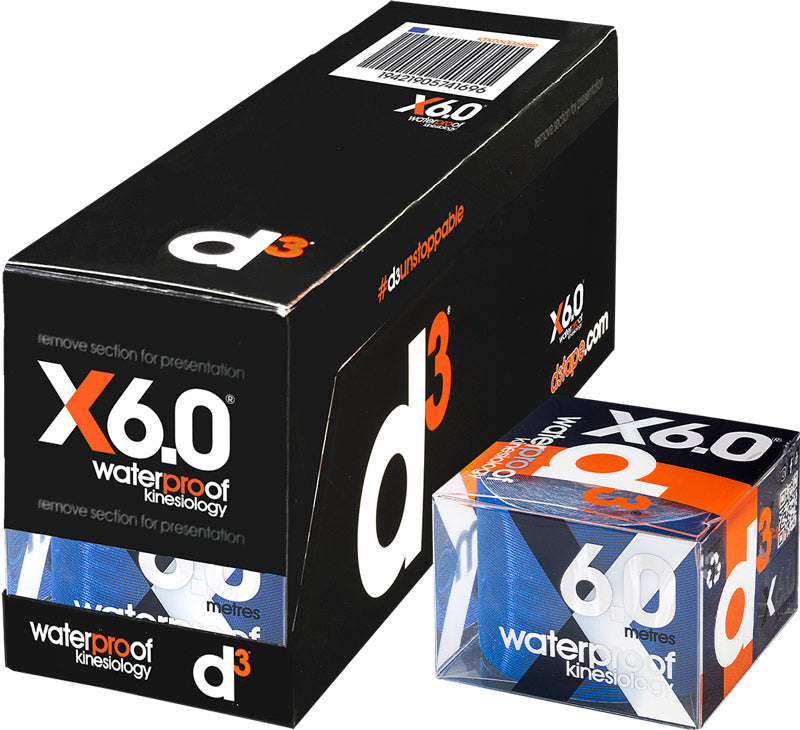 d3 X6.0 Waterproof Kinesiology Tape | 50mm x 6m